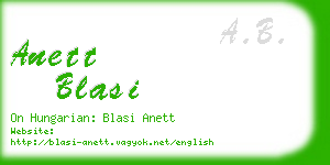 anett blasi business card